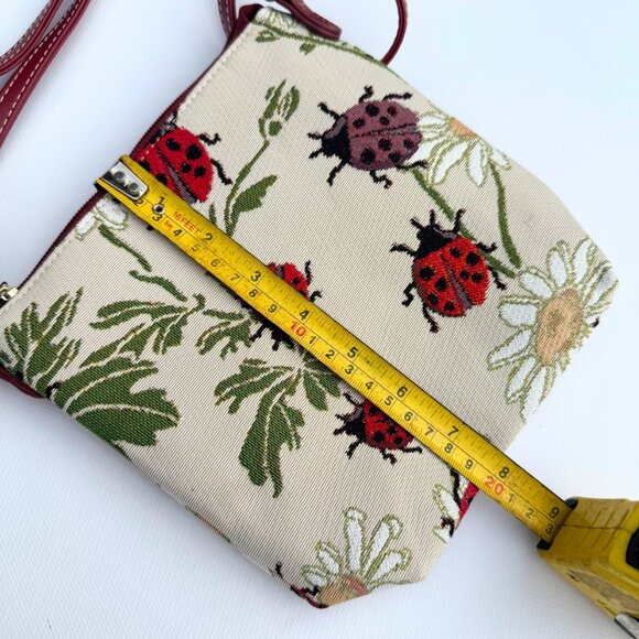 Sainty Ladybug & Flower Tapestry Crossbody Purse – BNWOT – Vintage Style - Picture 9 of 10